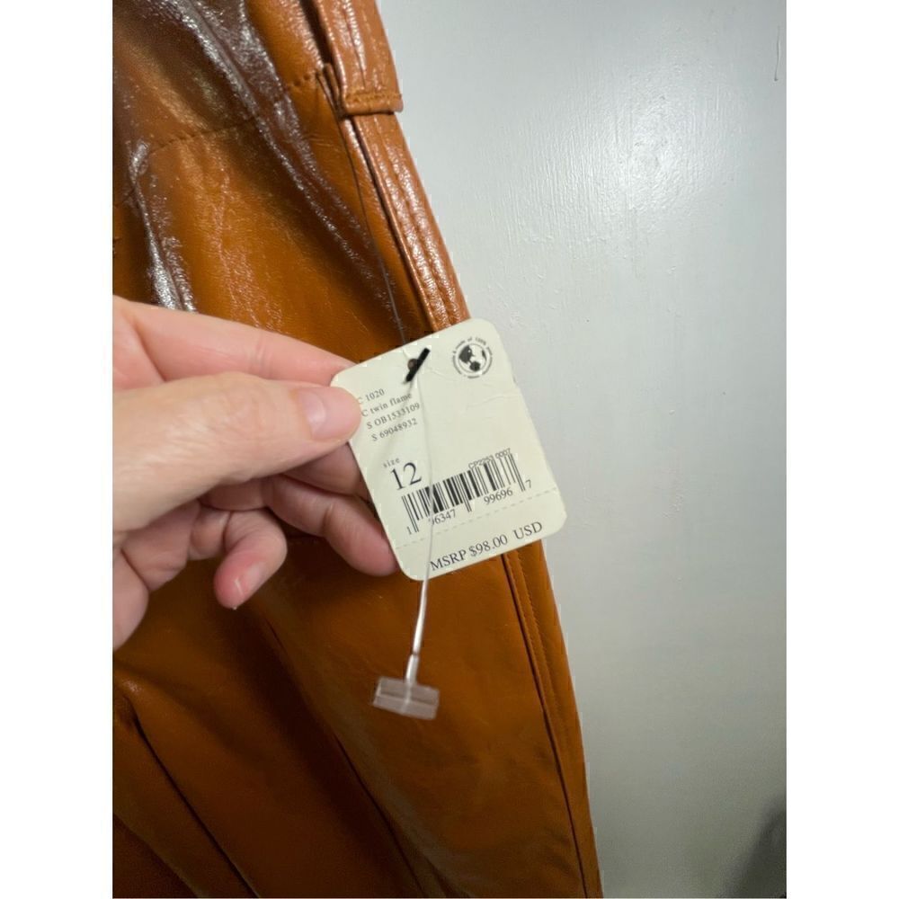 Free People NWT Faux Patent Leather Twin Flame Pants Size 12 - Picture 7 of 10